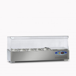 22SBS05-12 SOĞUTMALI SET ÜSTÜ SALAD BAR 5 KÜVET – Setüstü | 65 V | Paslanmaz Çelik | Termostatlı | Restoran Kullanımı
