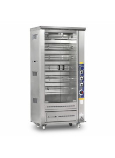 M012B TEK VİTRİNLİ PİLİÇ MAKİNESİ 24&#39;LÜ GAZLI – Gazlı/LPG | Paslanmaz Çelik | Restoran Kullanımı