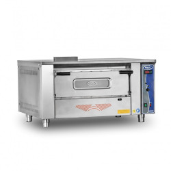 M013-6G GAZLI PİZZA FIRINI – Gazlı/LPG | Paslanmaz Çelik | Cam Kapı | Termostatlı | Restoran Kullanımı