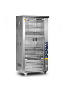M013B TEK VİTRİNLİ PİLİÇ MAKİNESİ 30&#39;LU GAZLI – Gazlı/LPG | Paslanmaz Çelik | Restoran Kullanımı