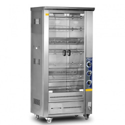 M013B TEK VİTRİNLİ PİLİÇ MAKİNESİ 30&#39;LU GAZLI – Gazlı/LPG | Paslanmaz Çelik | Restoran Kullanımı