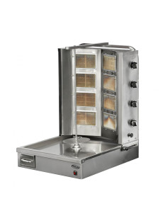 M077-4V V TİPİ DÖNER MAKİNESİ 4+4 Radyanlı – Gazlı/LPG | Paslanmaz Çelik | Restoran Kullanımı